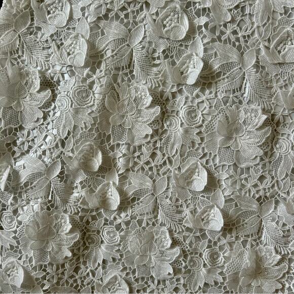 LoveShackFancy Bridal Sylvester Lace Guipure Plunge V Wedding Gown Size 14 NWT - Picture 7 of 14